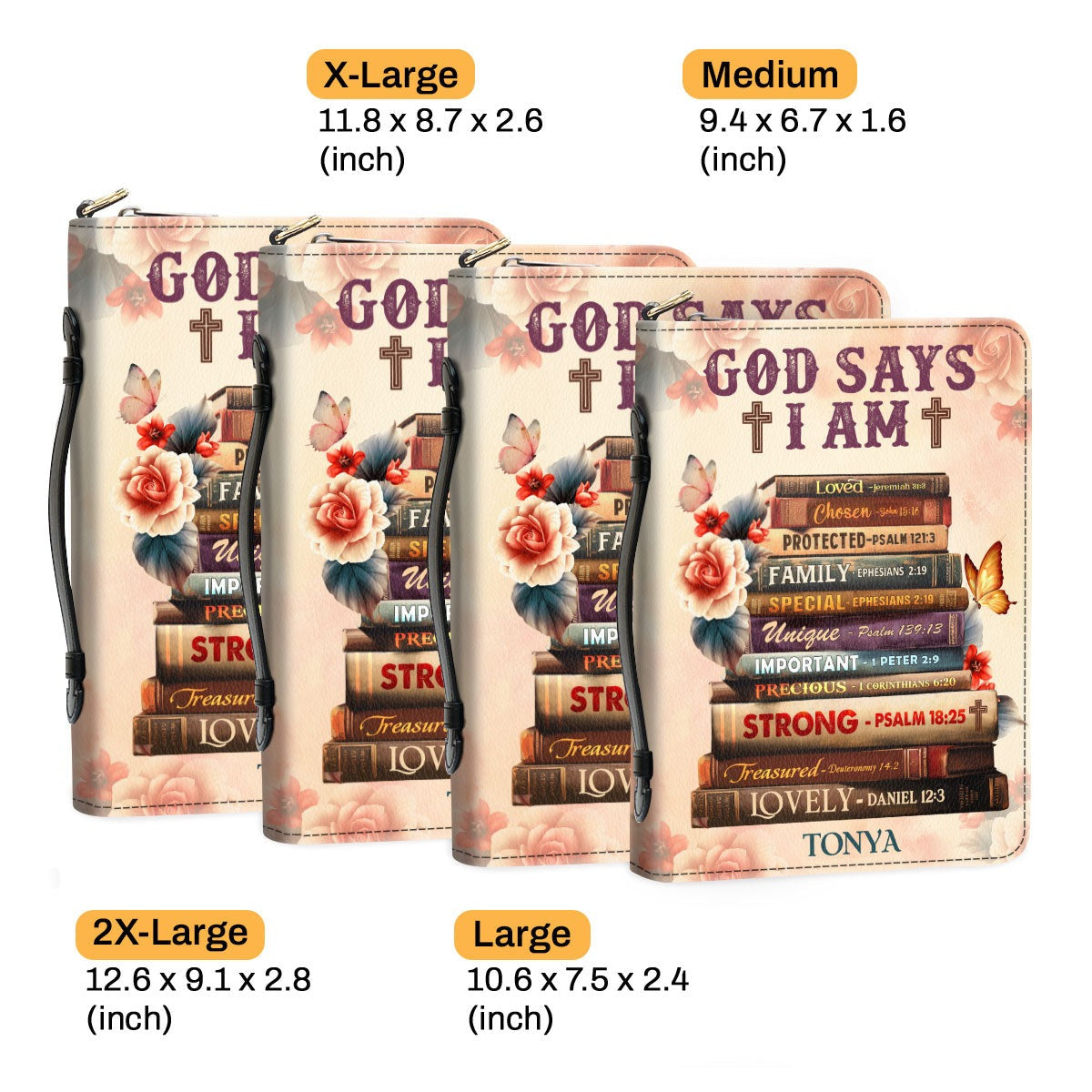 God Says I Am Leather Book Cover, Personalized Leather Bible Cover, Christian Gift, Bible Covers Jesus Gifts